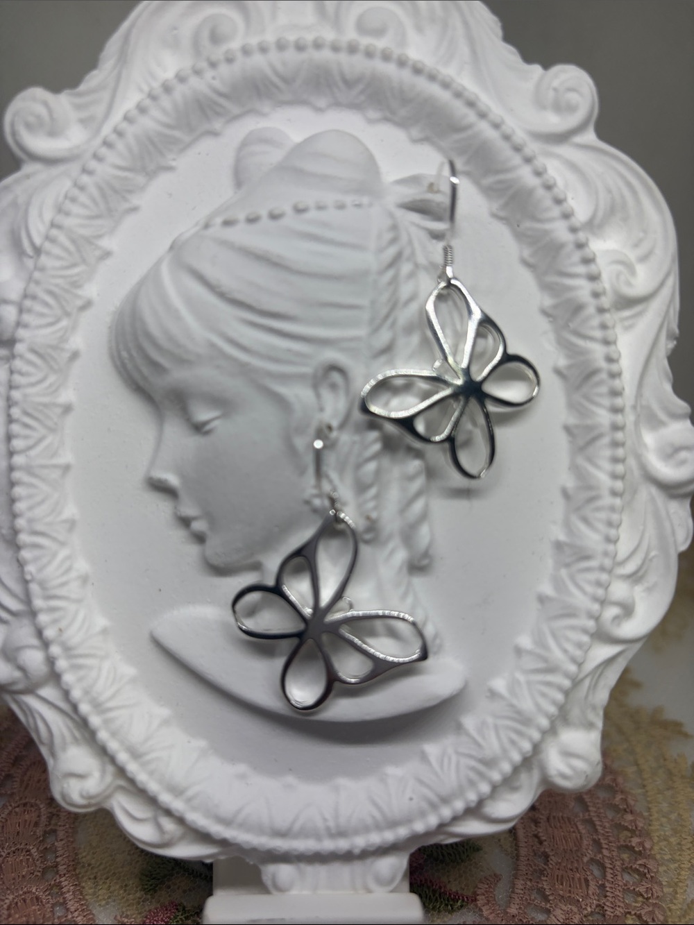 925 Sterling Silver Open Butterfly Dangle Earrings Bold Minimalist Garden Party